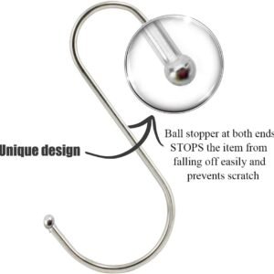 Alternative view of Stainless Steel S-Shape Hook Kitchen Bedroom Multi-function Railing S Hanger Hook Clasp Holder Hooks Hanging Storage Tools (4pcs)