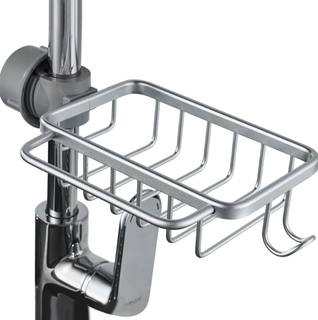 Stainless Steel Faucet Rack – Kitchen Sink Organizer Holder for Sponge, Soap & Cleaning Tools