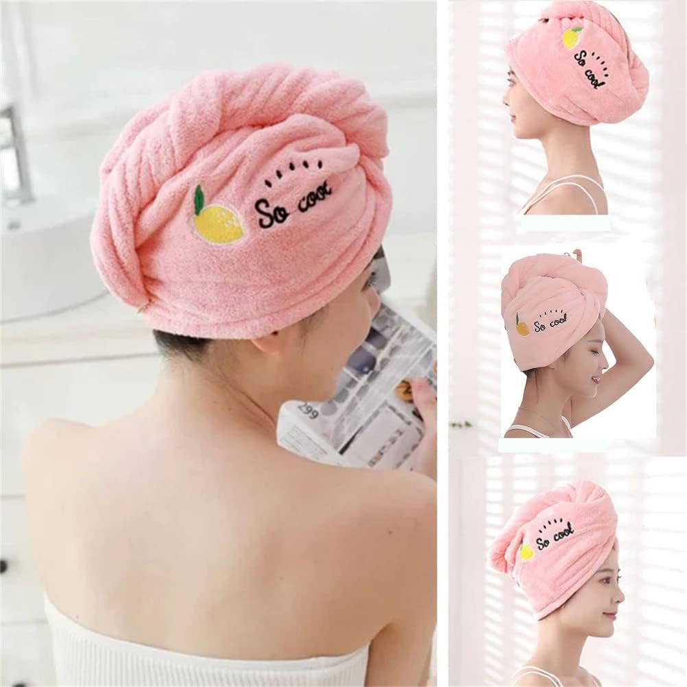 Dry Hair Towel Microfiber Soft Shower Cap Embroidered Coral Velvet Ladies Head Wrap Absorbent Fast Dry Head Towel Shower - Image 3