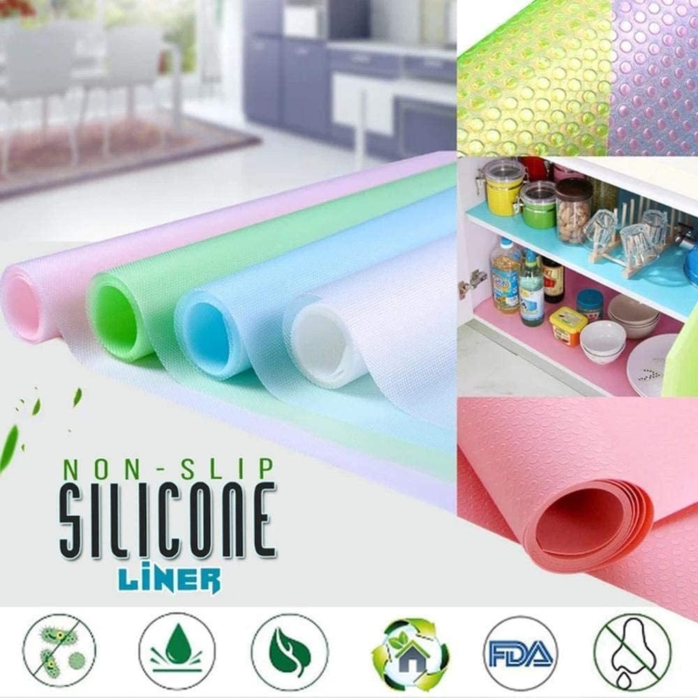 Washable Refrigerator Shelf Mats Multi-Color Waterproof Oil-Proof Anti-Slip Drawer Liners & Cabinet Shelf Protectors (3pics) - Image 3