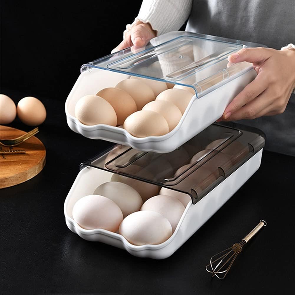 32 Grid Egg Storage Double-Layer Drawer Type Egg Box for Fridge Egg Container - Image 3