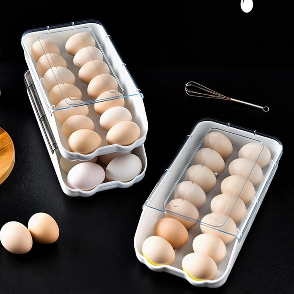 32 Grid Egg Storage Double-Layer Drawer Type Egg Box for Fridge Egg Container - Image 4