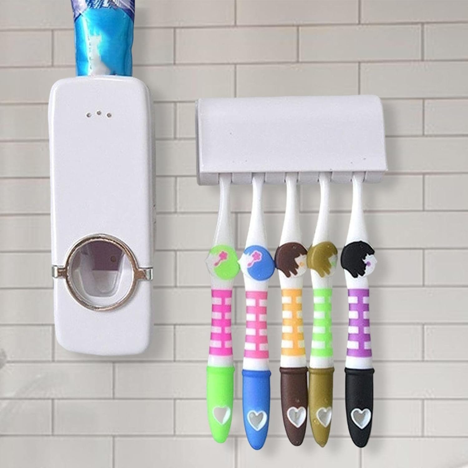 Toothbrush Holder and Toothpaste Dispenser Hands Free for Family Washroom| Toothbrush Holder | Bathroom Organizer