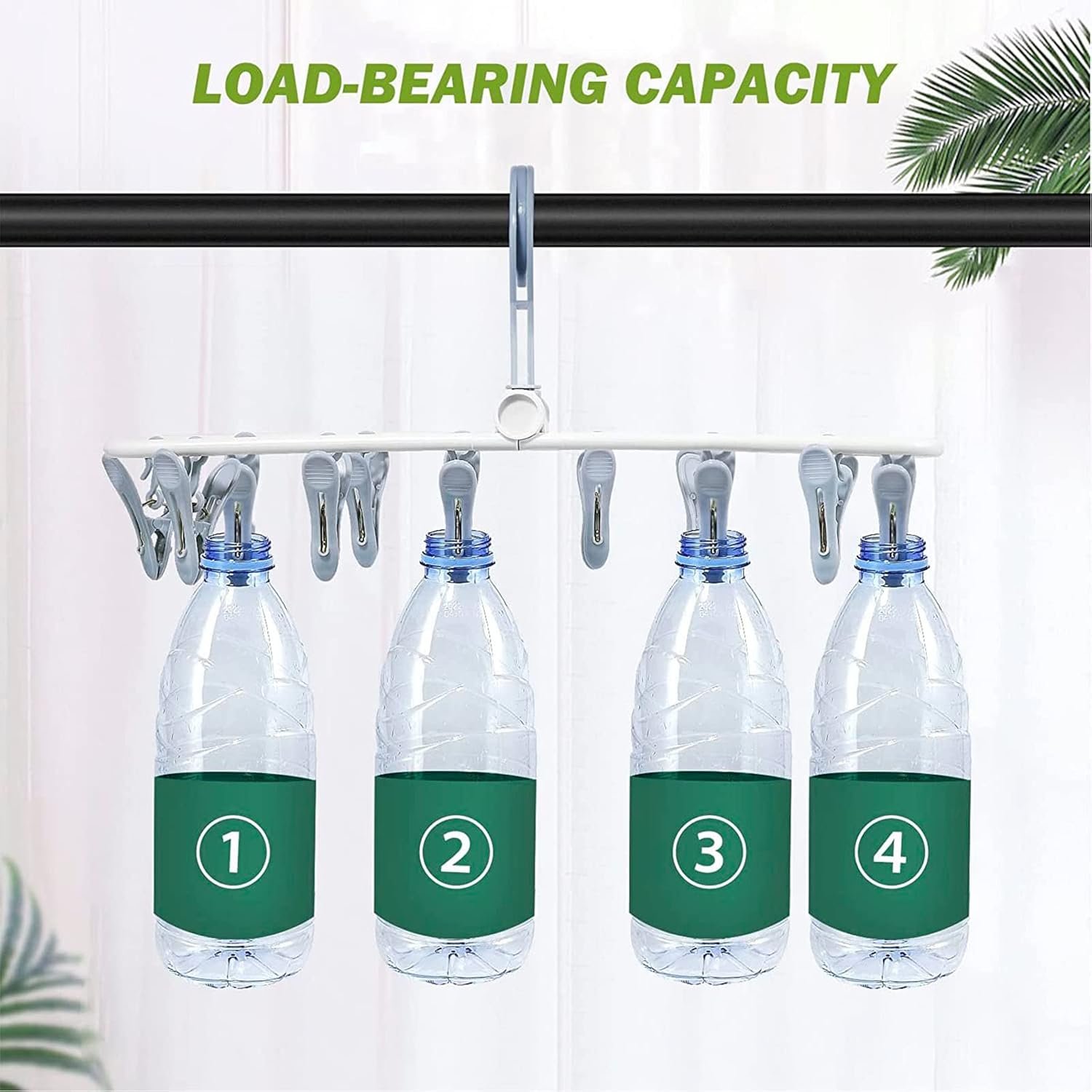 Multifunctional Folding Drying Hanger with 12 Clips, 2 Pack Portable Hanging Drying Rack - Image 4