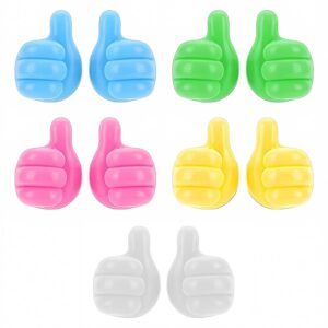 Silicone Thumb Wall Hooks Self-Adhesive Thumb Cable Organizer Clips Key Hook Multi-Function Wall Hangers Storage Hooks