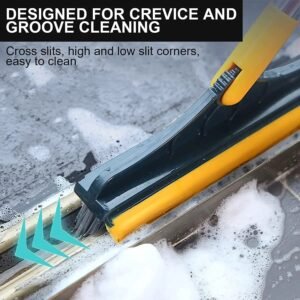 3 in 1 Bathroom Cleaning Brush with Wiper,Tiles Cleaning Brush Bathroom Brush with Long Handle Tile Cleaner