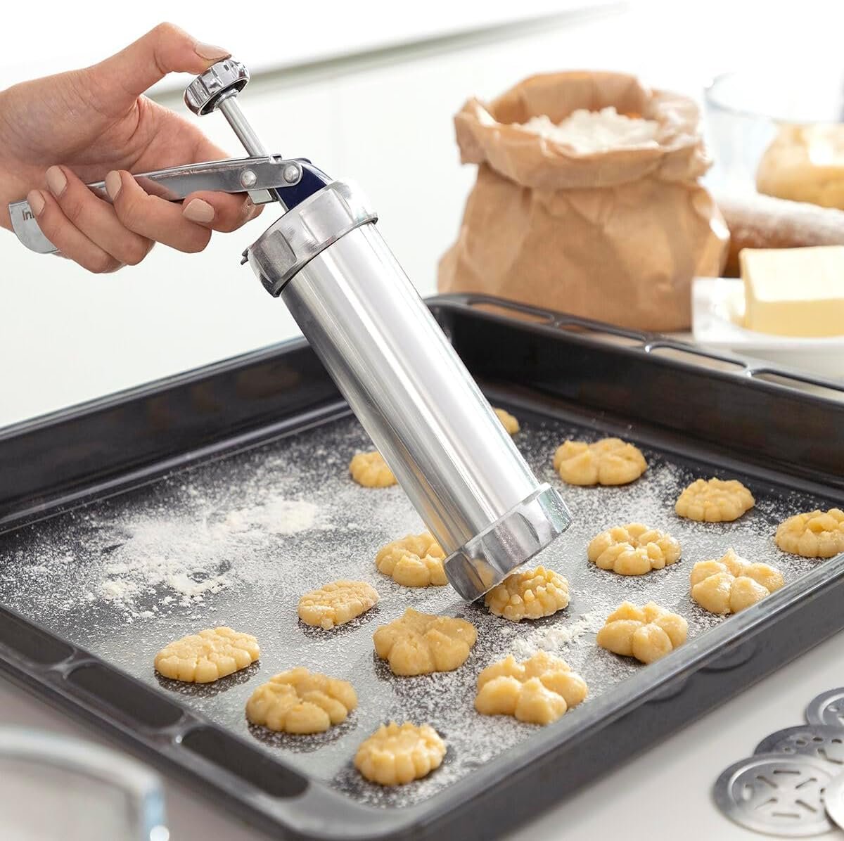 Stainless Steel Biscuit Press - Cookie & Pastry Maker - Image 5