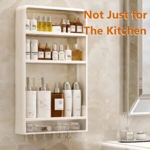 Alternative view of Kitchen Plastic Wall-Mounted Storage Racks with Hooks & Drawer