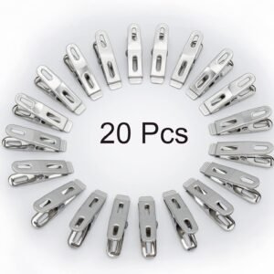 Alternative view of 20-Pcs Stainless Steel Cloth Drying Clips: Rust-Proof Hanger Pegs Set