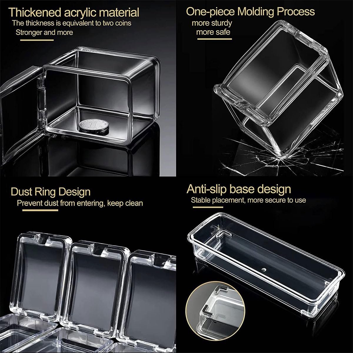 4-Pcs Crystal Clear Spice Seasoning Box Set: Transparent Kitchen Rack - Image 4
