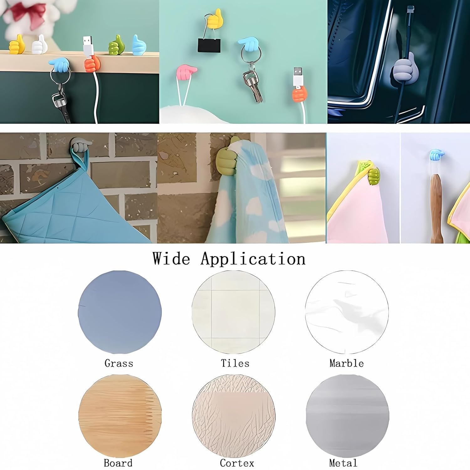 Silicone Thumb Wall Hooks Self-Adhesive Thumb Cable Organizer Clips Key Hook Multi-Function Wall Hangers Storage Hooks - Image 4