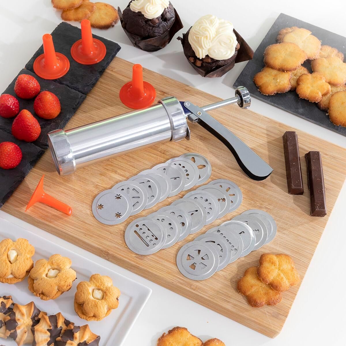 Stainless Steel Biscuit Press - Cookie & Pastry Maker