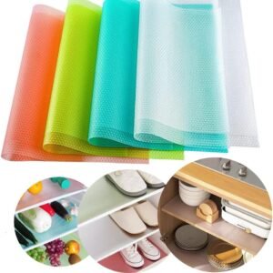 Washable Refrigerator Shelf Mats Multi-Color Waterproof Oil-Proof Anti-Slip Drawer Liners & Cabinet Shelf Protectors (3pics)