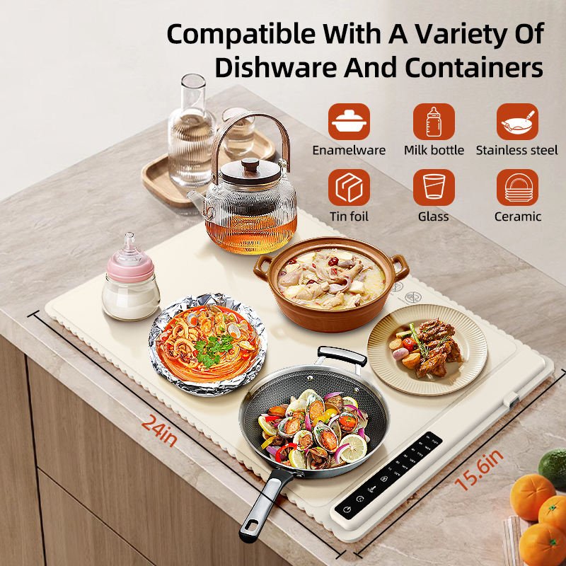 Rollable Silicone Food Warming Mat - Fast Heating & Space-Saving Electric Tray - Image 5