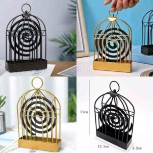 Alternative view of Bird Cage Mosquito Coil Holder: Vintage Ash Catcher Stand for Home Decor & Incense Burning